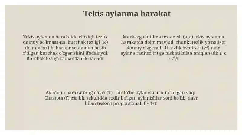 Egri chiziqli va aylana bo'ylab harakatlar 4