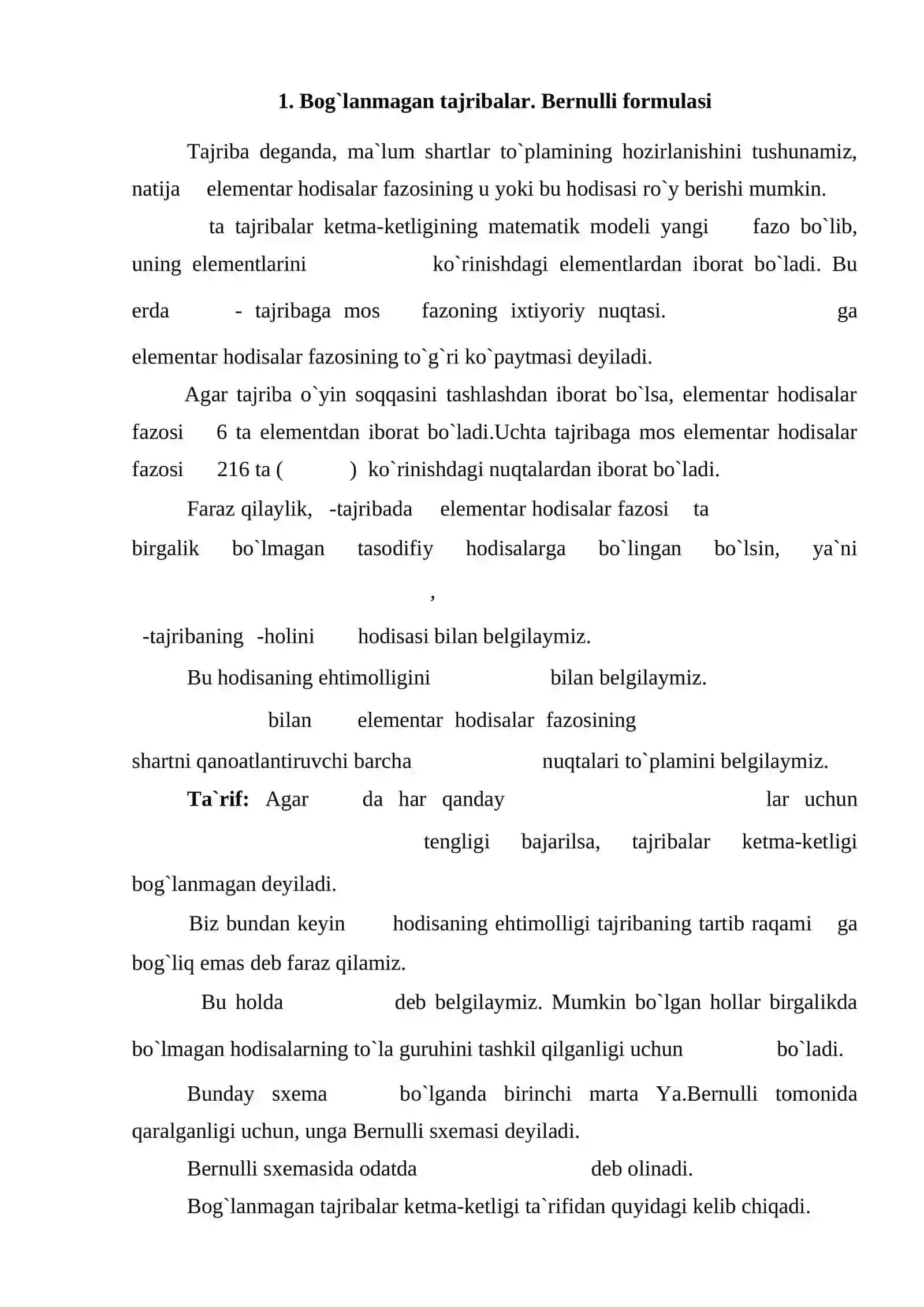 Sinashlarning takrorlanishi 4
