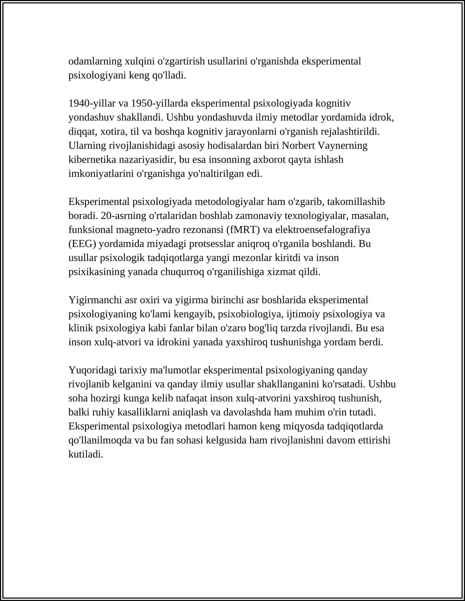 UMUMIY PSIXOLGIYADA EKSPERIMENTAL METODNING RIVOJLANISHI 4