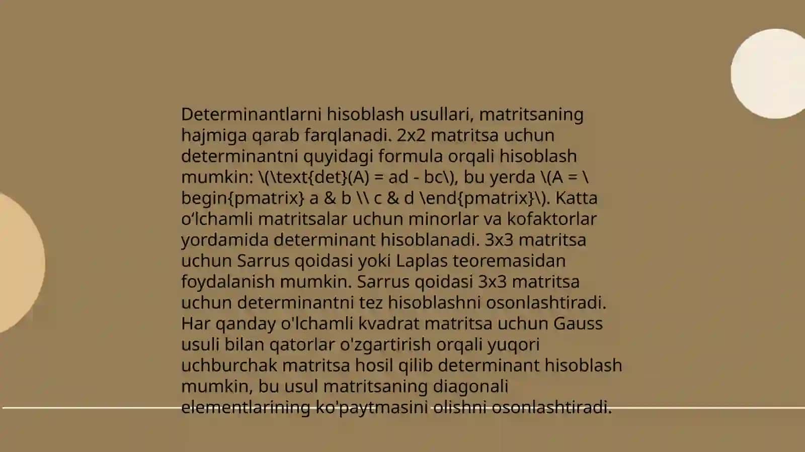 Kichik tartibli determinantlar 4