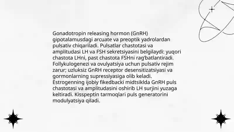 Jinsiy siklning gormonal boshqariluv mexanizmi 4