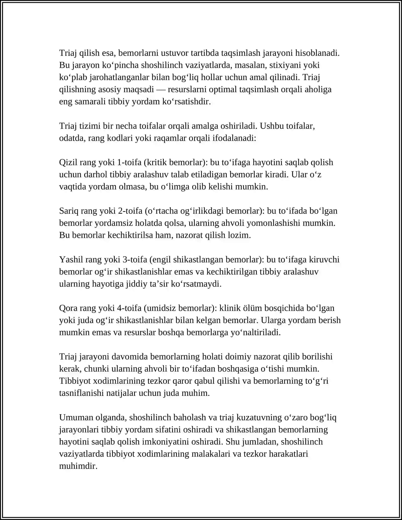 SHIKASTLANGAN BEMORLARNI PARVARISH QILISH ASOSLARI 4