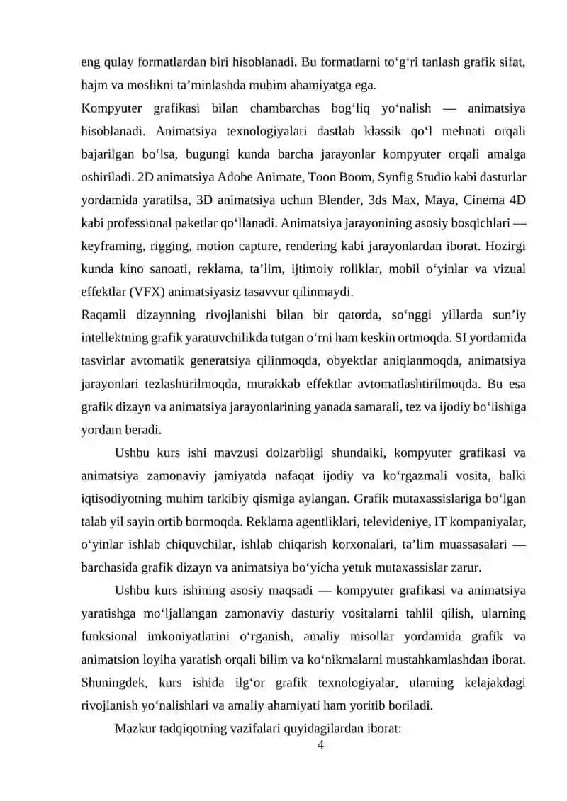 Kompyuter grafikasi va animatsiya dasturiy vositalari 4