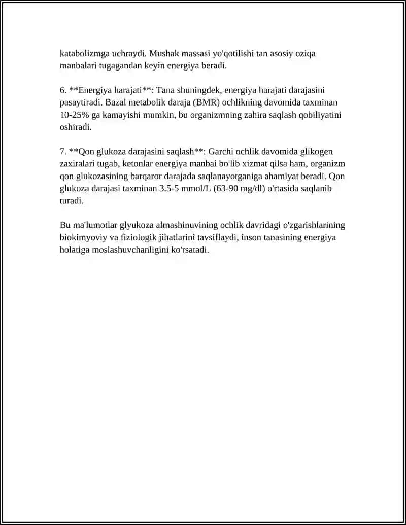 OCHLIKDA KARBONSUVLAR, YOG'LAR VA OQSILLAR ALMASHINUVINING BUZILISHI 4