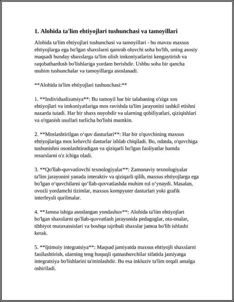ALOHIDA TA’LIM EHTIYOJLARI BO’LGAN BOLALARNI O’QITISH VA TARBIYALASH 4