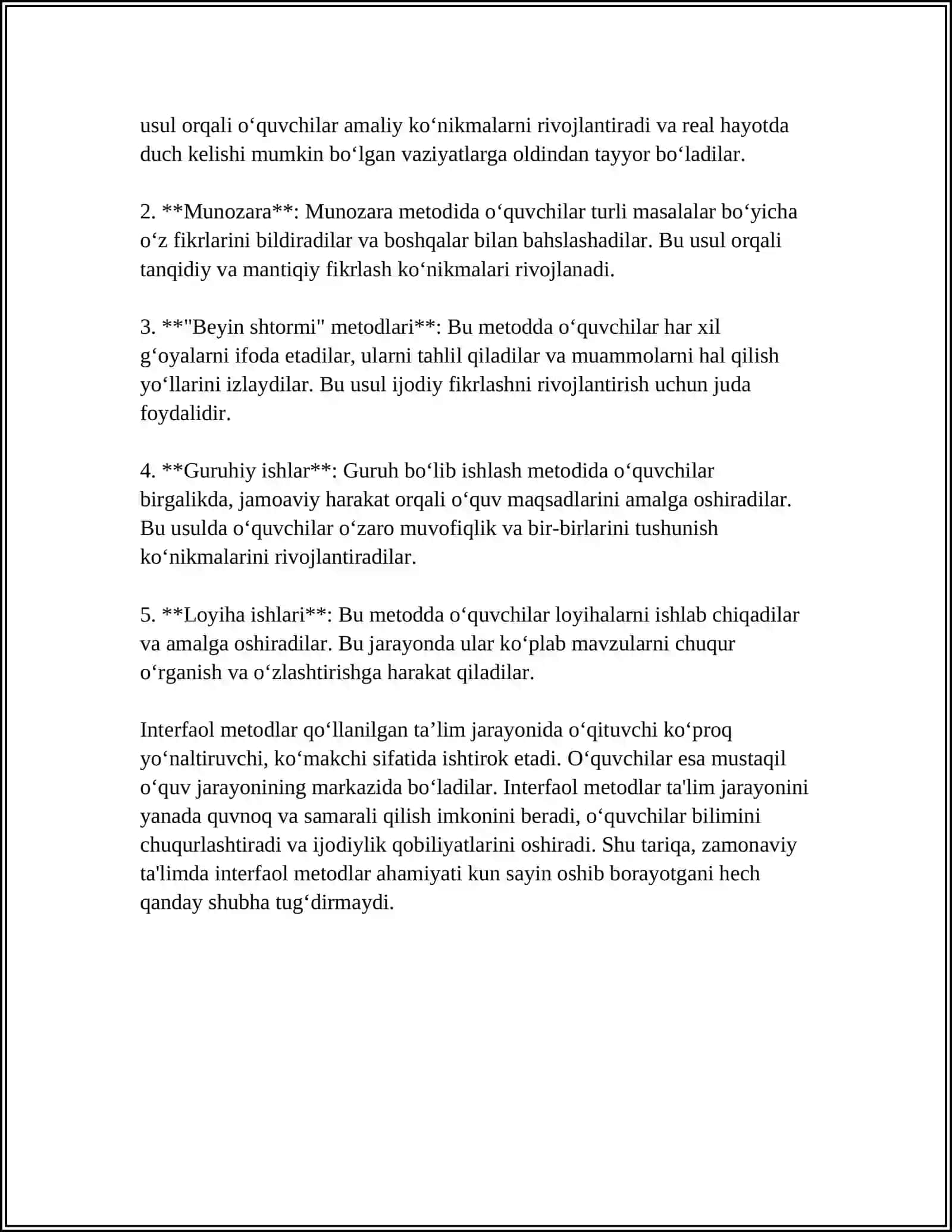 ADABIYOTNI O'QITISHDA INTERFAOL METODLARDAN 6TA NAMUNA RASM VA MATNI BILAN 4