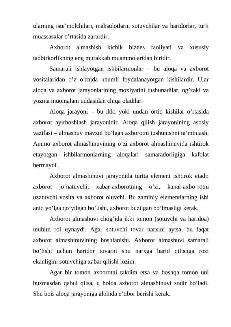 Kichik biznes va tadbirkorlik faoliyatini axborot bilan ta’minlash 4