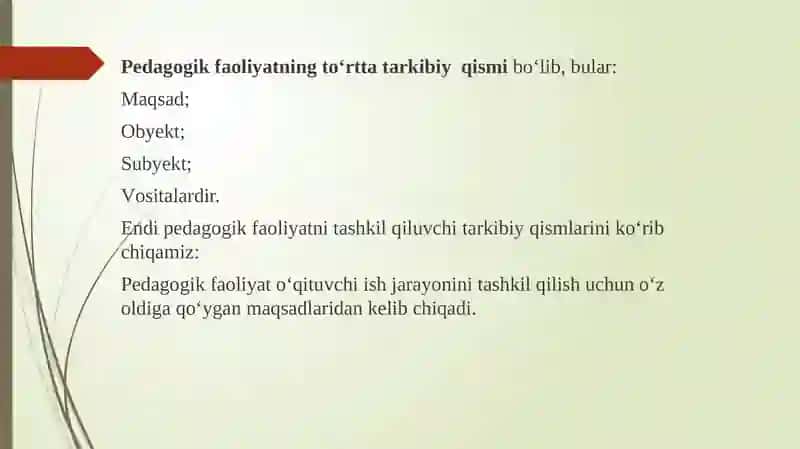Pedagogik mahorat kursi 4