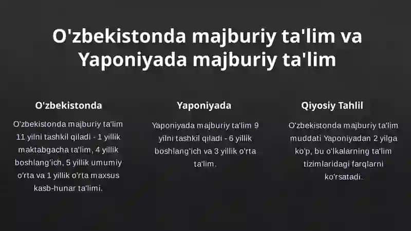O'zbekiston davlat ta'limi va Yaponiya davlat ta'limi farqlari 4