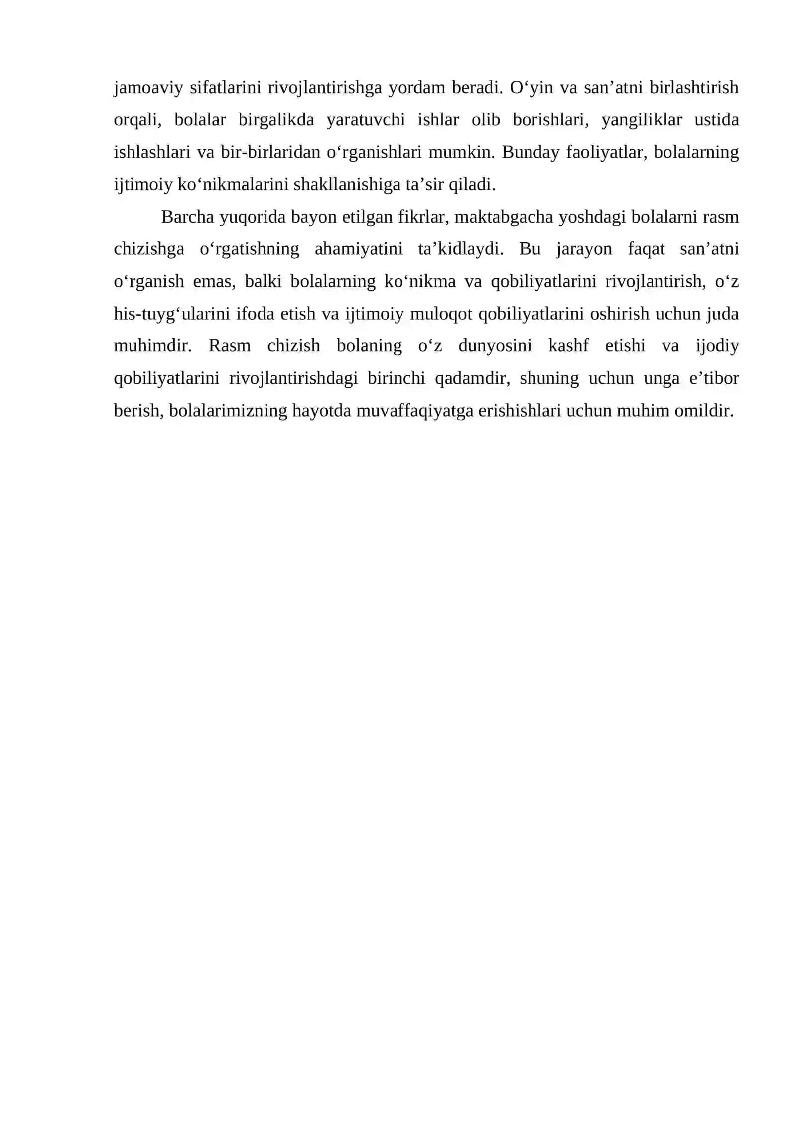 MAKTABGACHA YOSHDAGI BOLALARNI RASM CHIZISHGA O‘RGATISH 4