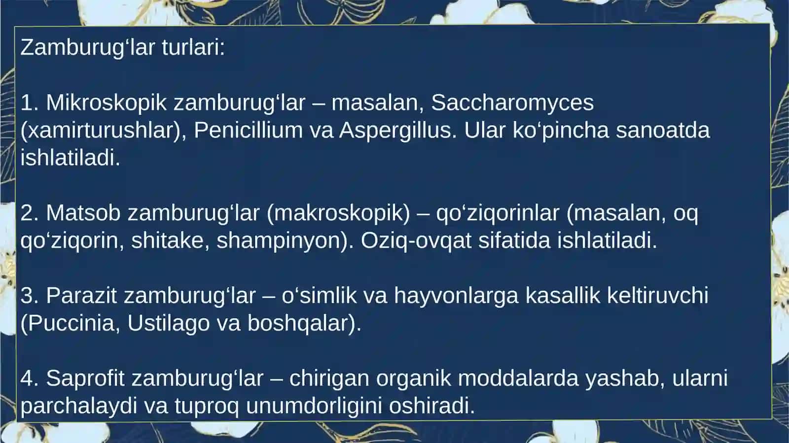 Zamburug‘larning sanoat va qishloq hujaligidagi ahamiyati 4