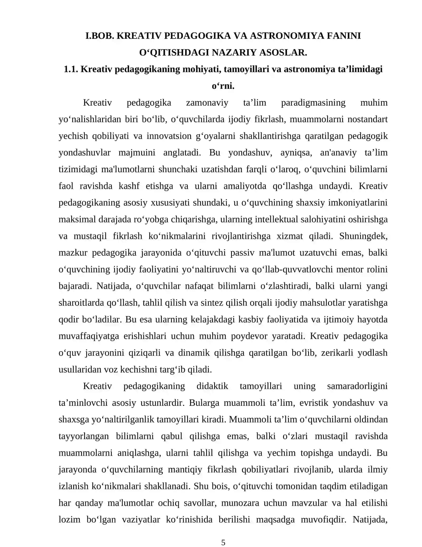 BOB. KREATIV PEDAGOGIKA VA ASTRONOMIYA FANINI O‘QITISHDAGI NAZARIY ASOSLAR 4