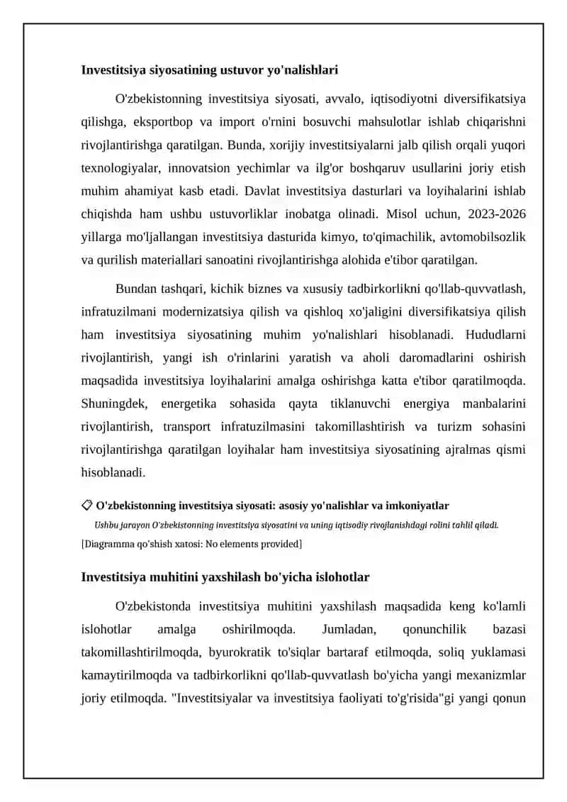 Oʻzbekiston invistitsiya siyosati va iqtisodiyotni rivojlantirishda xorijiy investitsiyalarning roli 4