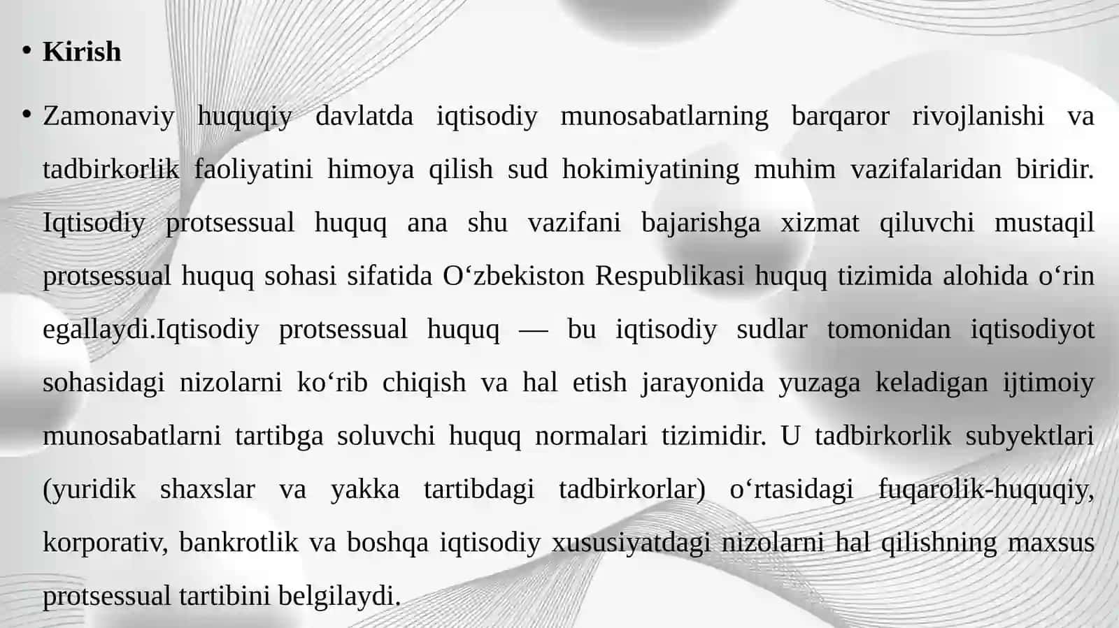 Iqtisodiy protsessual huquq tushunchasi va uning huquq tizimidagi o‘rni 4