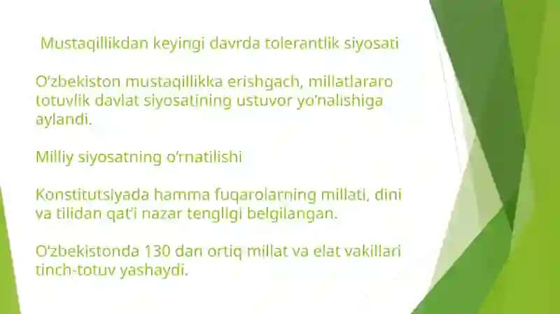 O’zbekistonda tolerantlik va millatlararo totuvlikni ta’minlashning tarixiy ildizlari va demokratik prinsiplari. 4