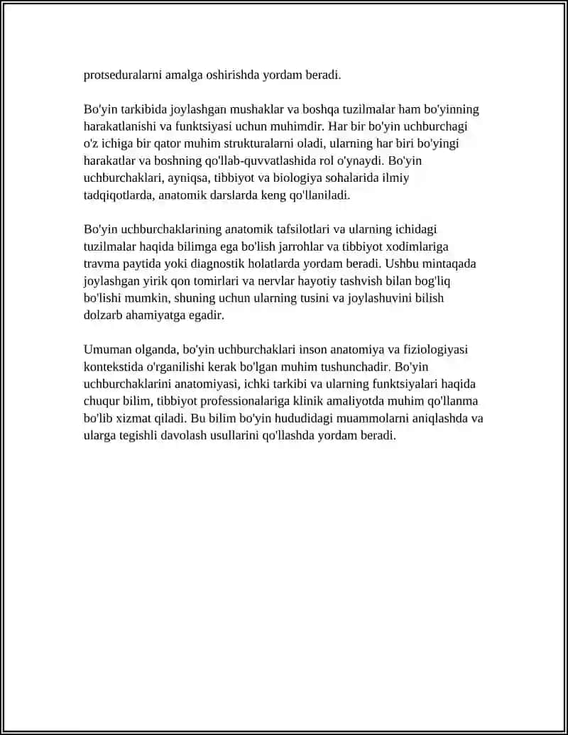 BOʻYIN UCHBURCHAKLARI BOʻYIN FATSIALARI ULARNING XUSUSIYATLARI 4