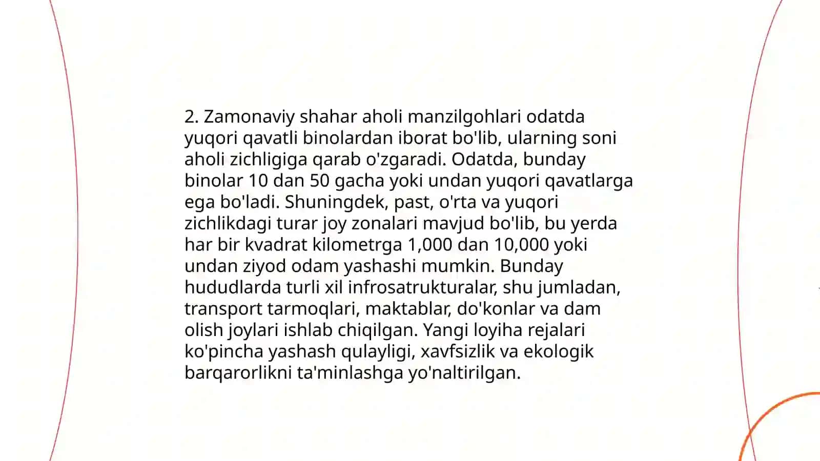 Shahar aholi manzilgohlari: turlari, tarqalish xususiyatlari 4