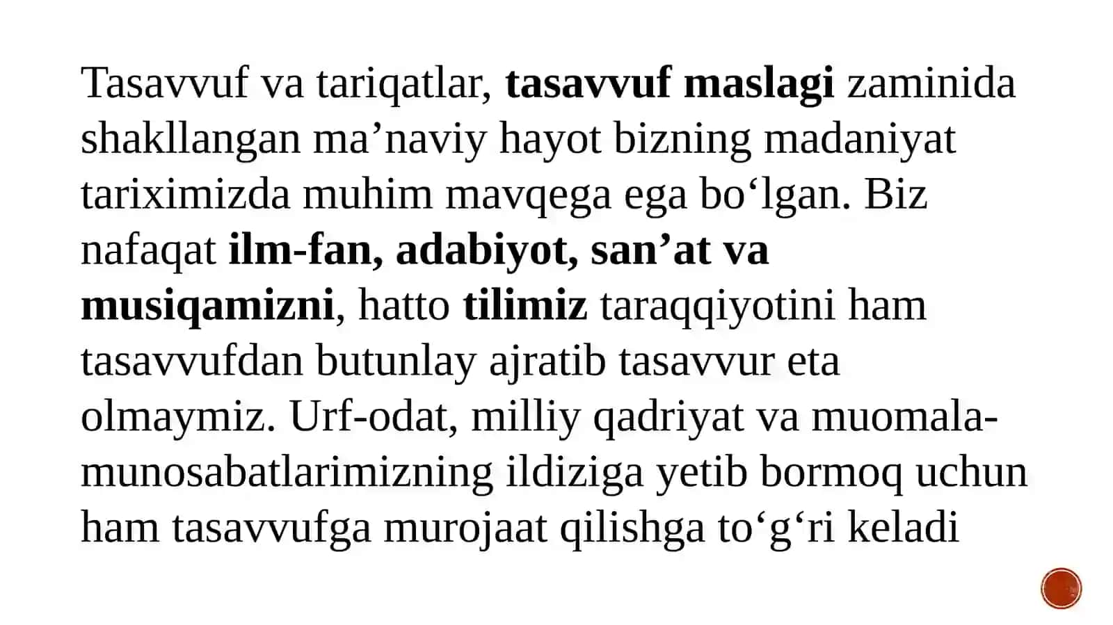 Tasavvuf va badiiy ijod. Tasavvuf adabiyotining janr xususiyatlari. Tasavvuf timsollari. Tasavvuf g‘oyalari va gumanistik adiblar ijodi 4