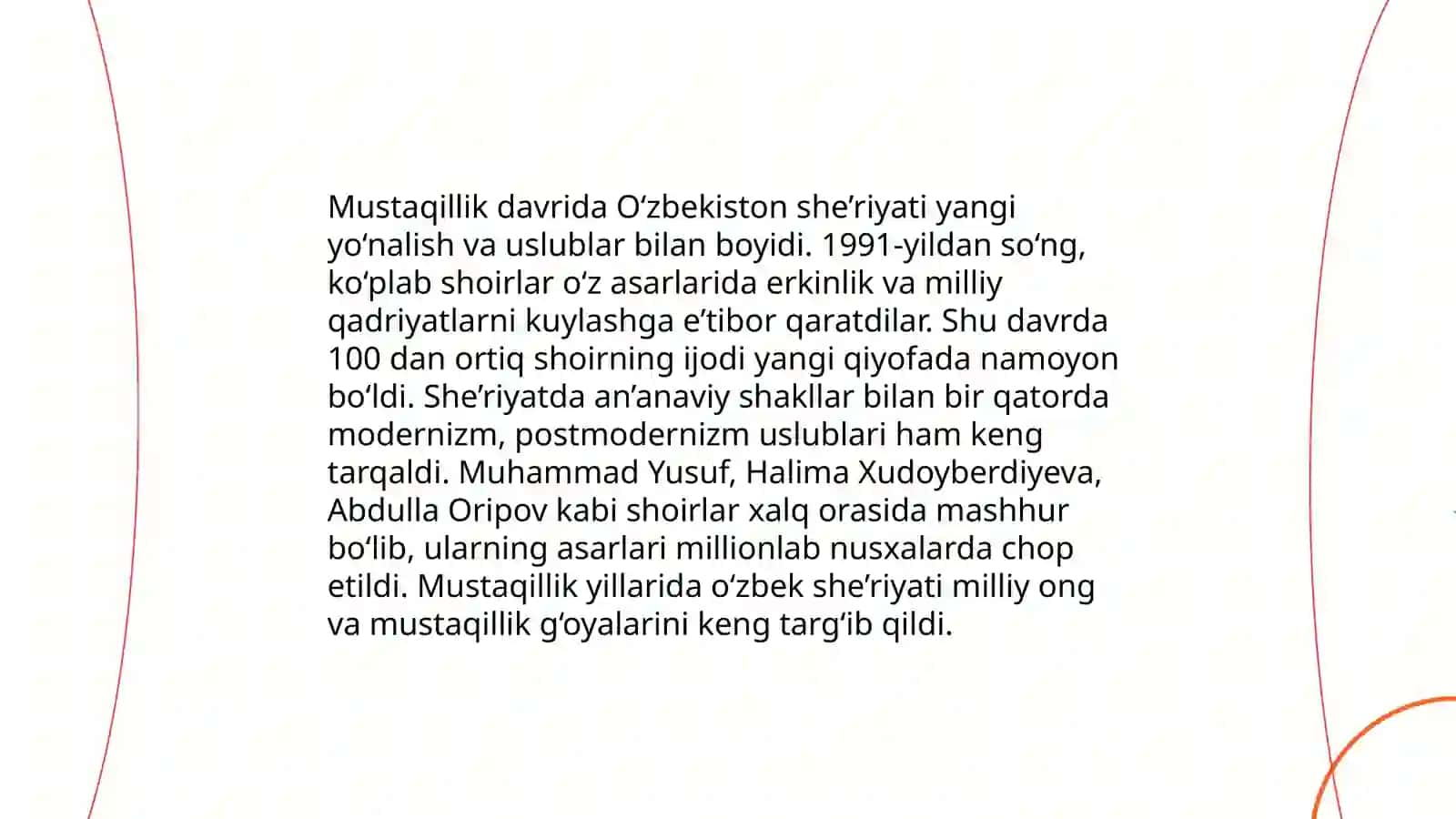 Mustaqillik davri oʻzbek sheʼriyatida vatan madhi, Iqbol Mirzo sheʼrlari talqinida 4
