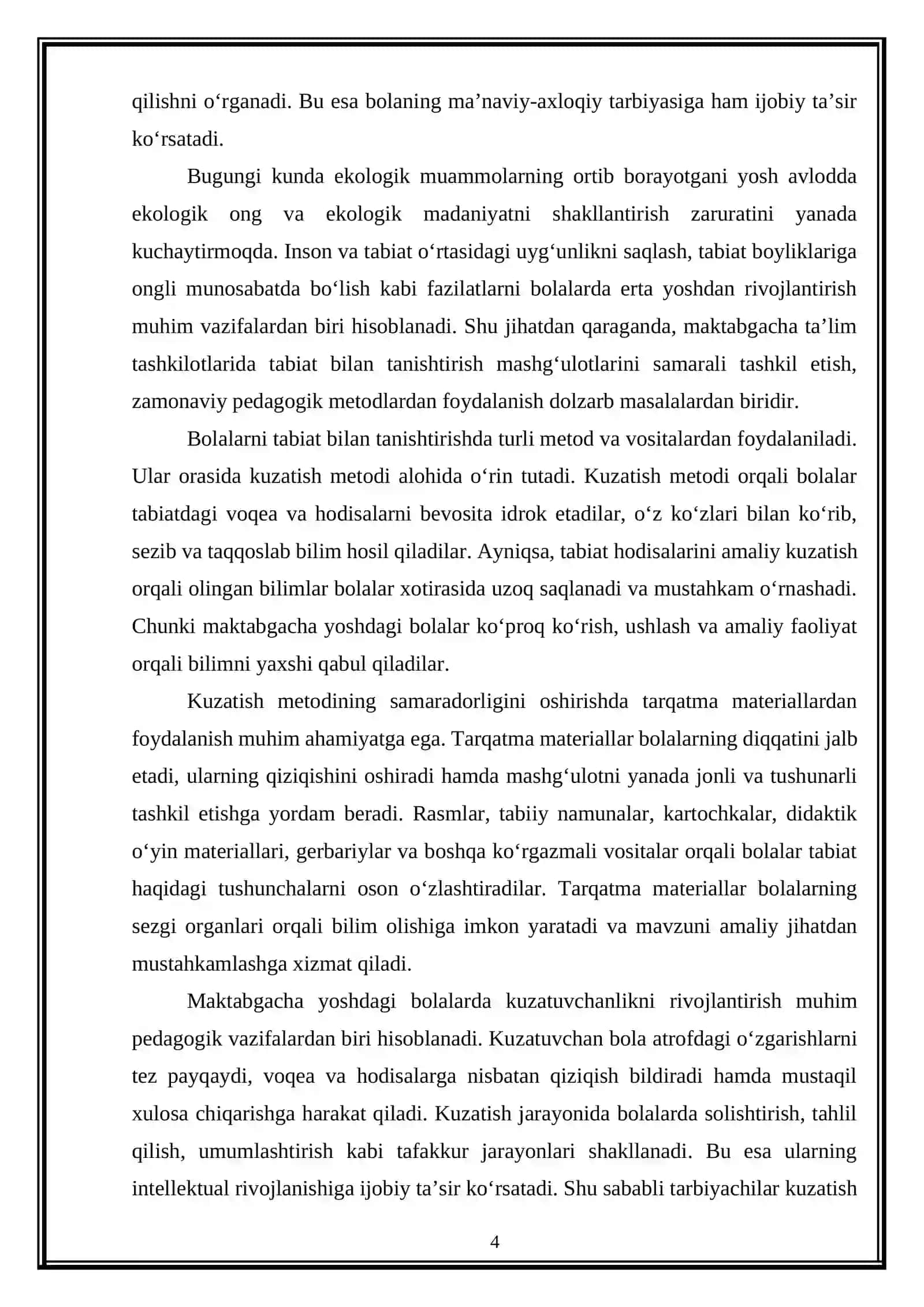Kuzatish metodida tarqatma materiallarning foydalanishning ahamiyati 4