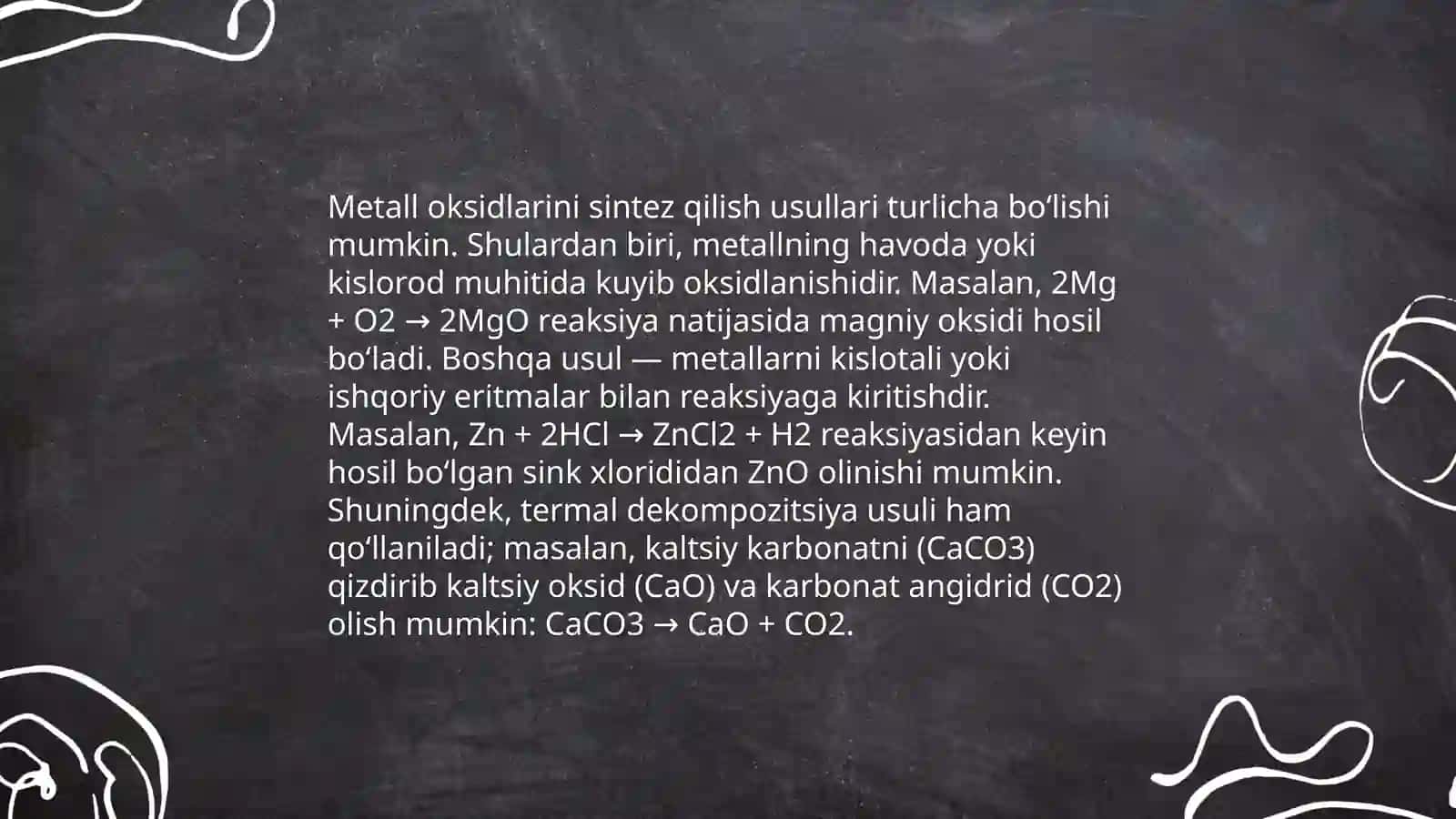 Metallar va metallmaslar oksidlarining sintezi 4