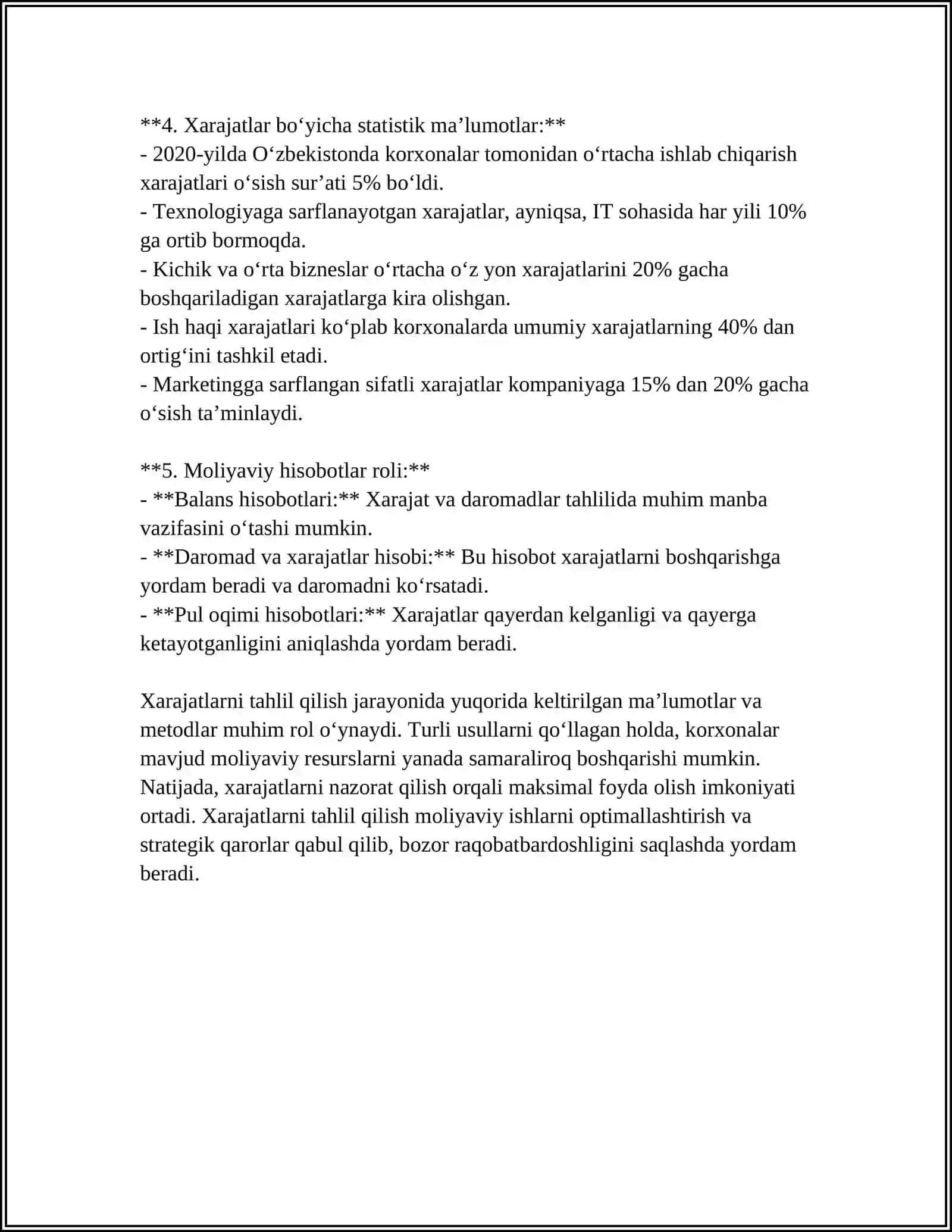 PAST XARAJATLAR STRATEGIYASI 4