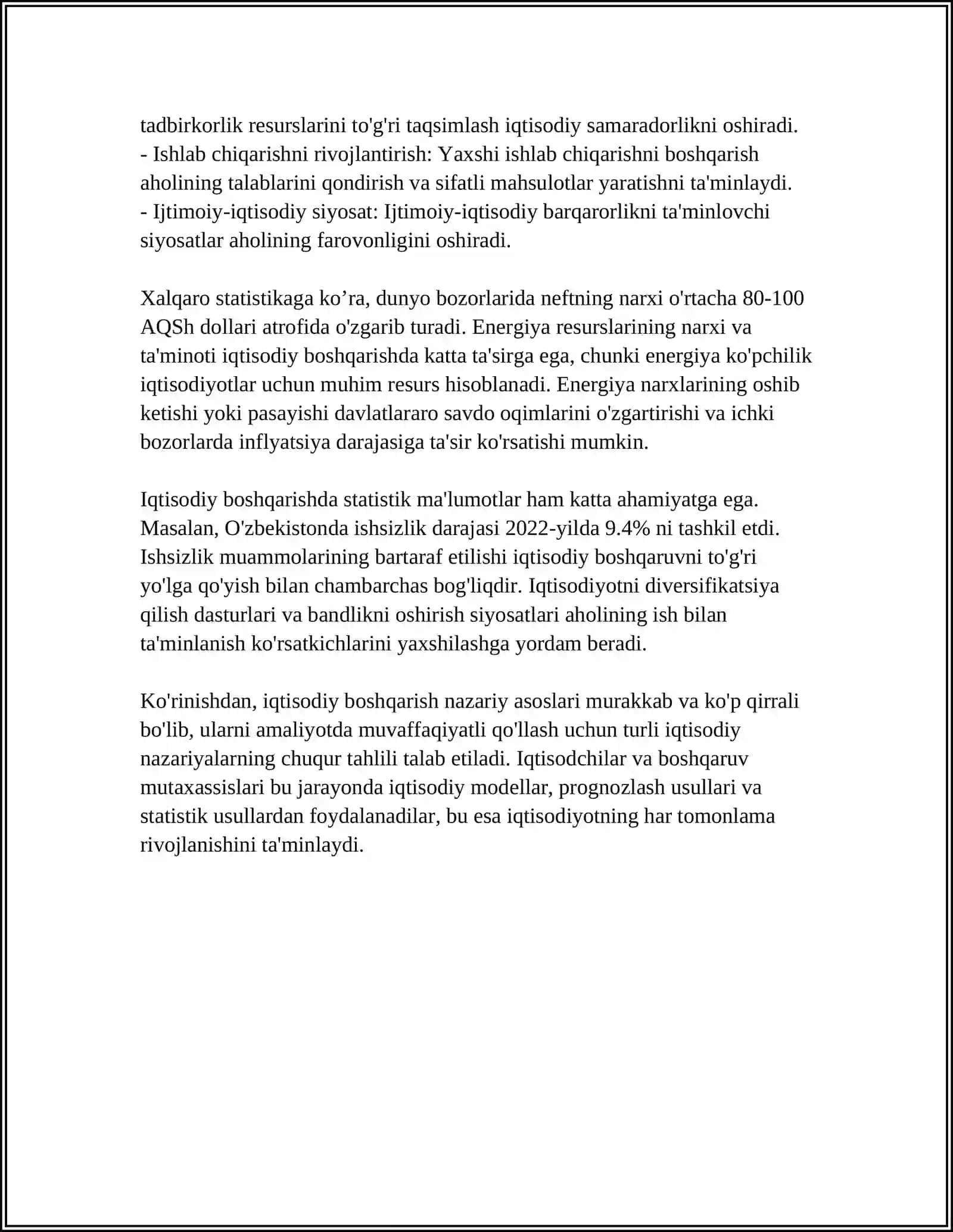Boshqarishning iqtisodiy asoslari 4