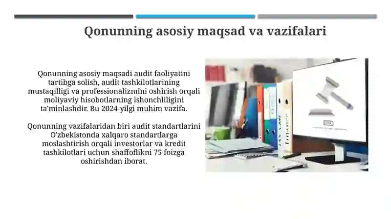 Auditorlik faoliyati to’g’risidagi qonun va boshqa normativ - huquqiy hujjatlar sharhi 4