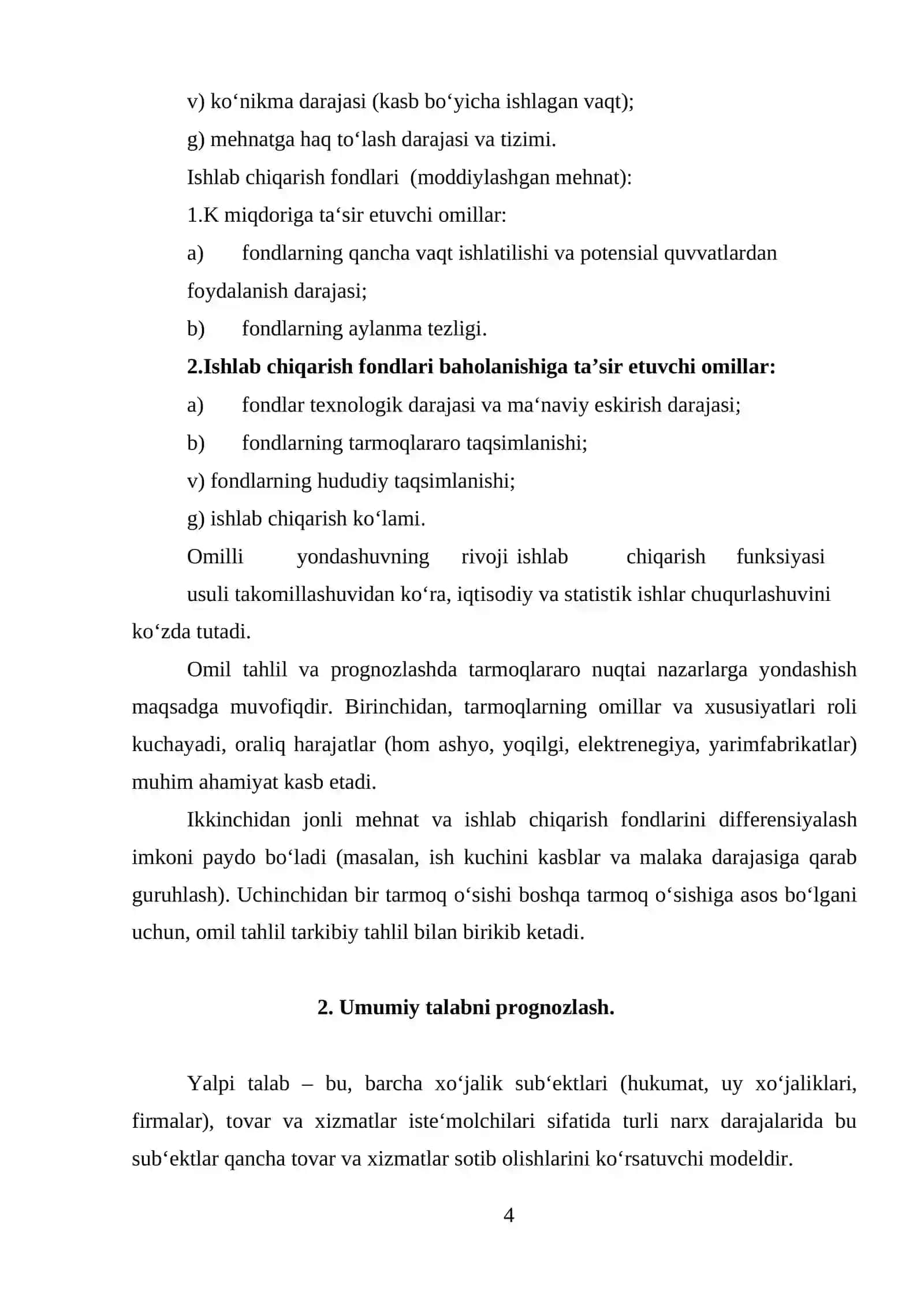 Ekonometrik model, stoxastik model, statik model va dinamik modellar to’g’risida tushuncha 4