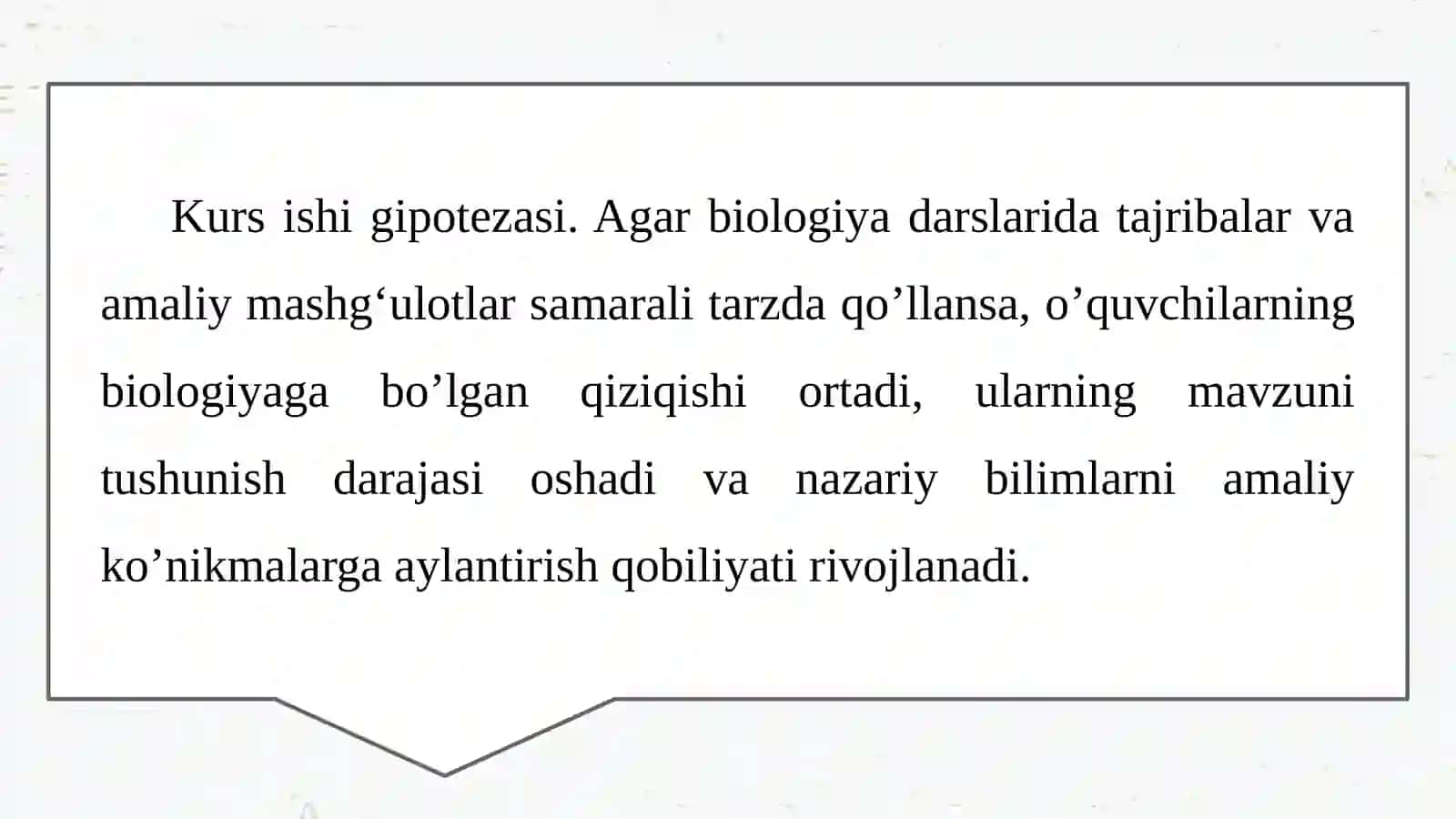 "Biologiyataʼlimidatajribalarningahamiyati"mavzusidatayyorlaganishi 4