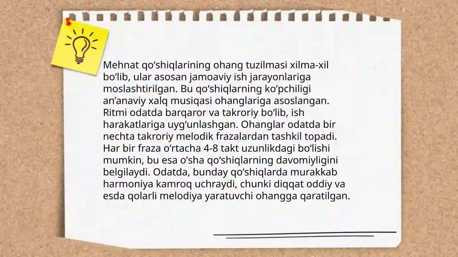 O'zbek xalq musiqa ijodi mehnat qo'shiqlarining ohang va she'riy bo'ginlar tuzilmasi variantliligi invariantliligi 4