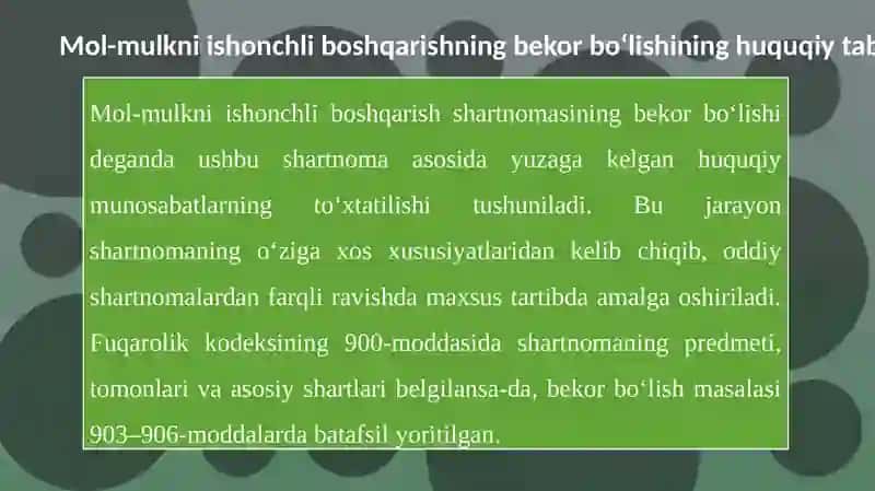 Mol-mulkni ishonchli boshqarishni bekor qilish asoslari 4