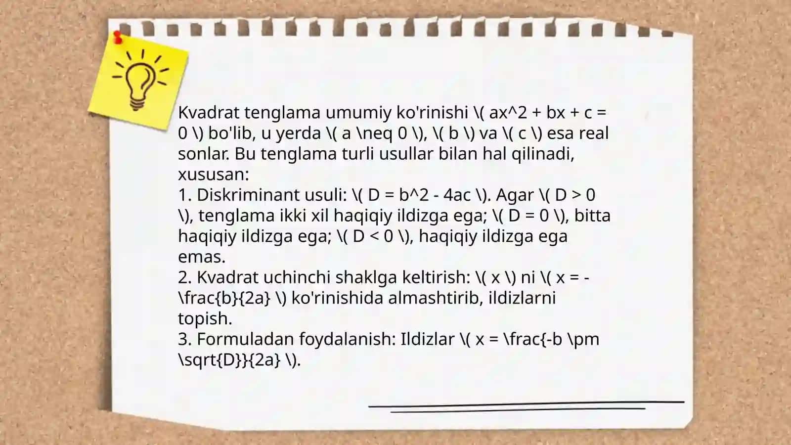 Kvadrat tenglama 4
