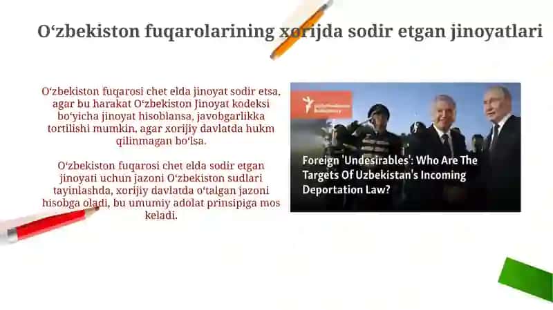 Oʻzbekiston Respublikasi Jinoyat Kodeksining Hududdan Tashqarida Qoʻllanilishi 4