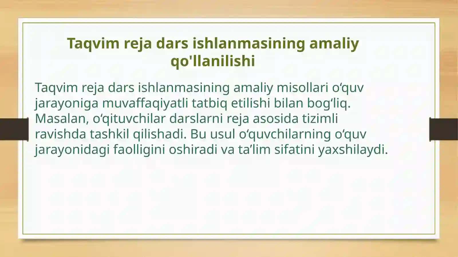 TaqvimrejadarsishlanmasinituzishReja 4