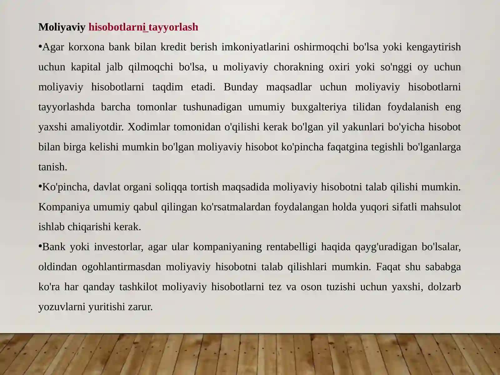 Moliyaviy hisobotlar 4
