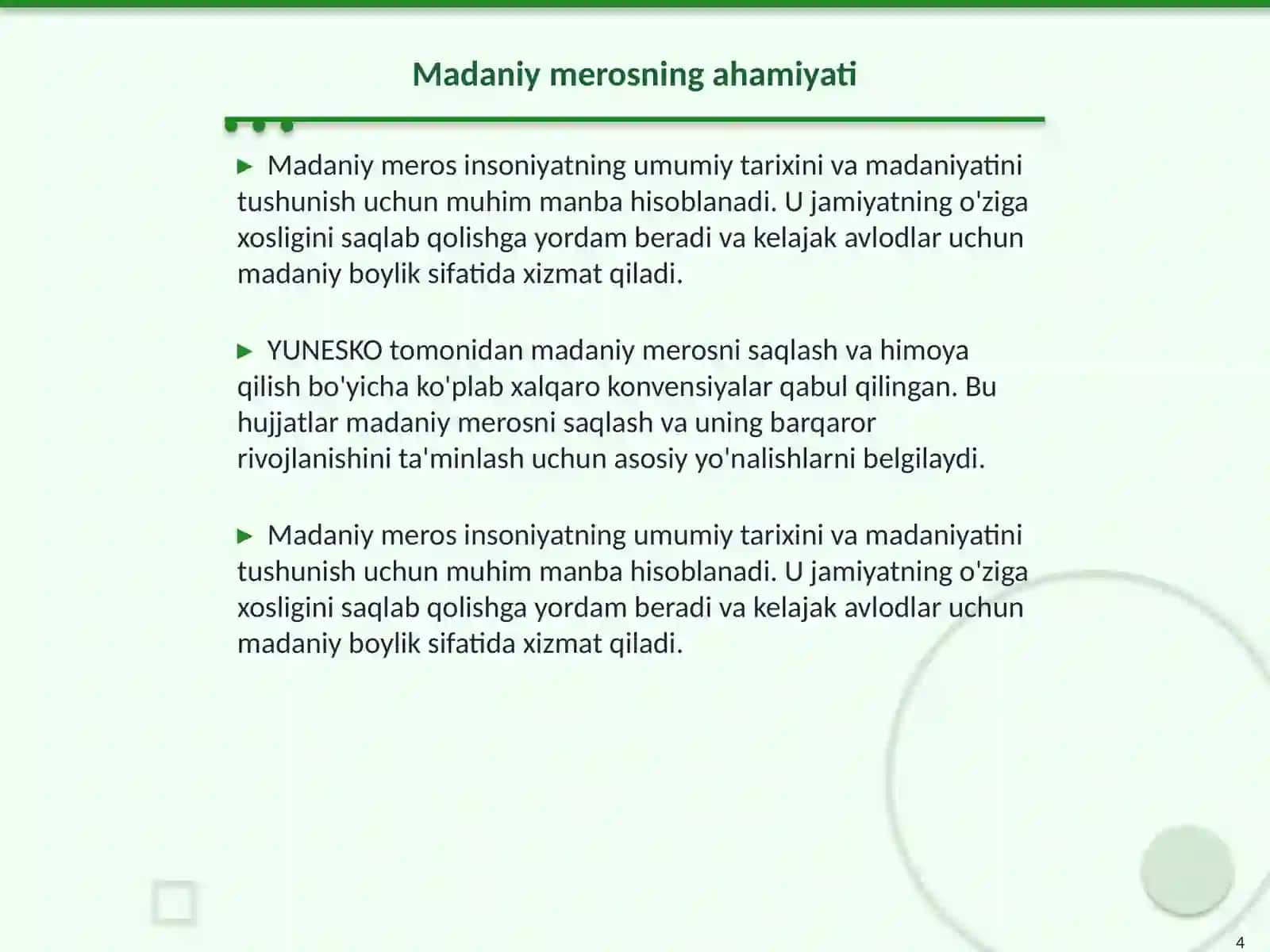Tarixiy obidalarni saqlash va ulardan foydalanish 4