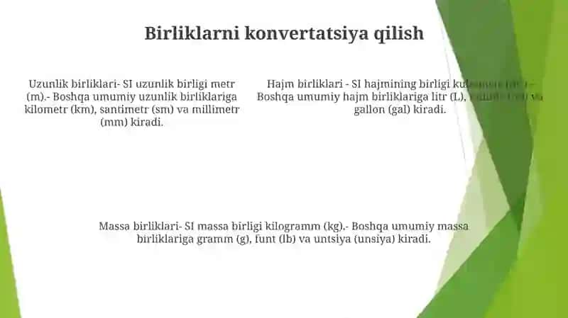 Uzunlik Va Yuza O'lchov Birliklari Haqida Malumot 4