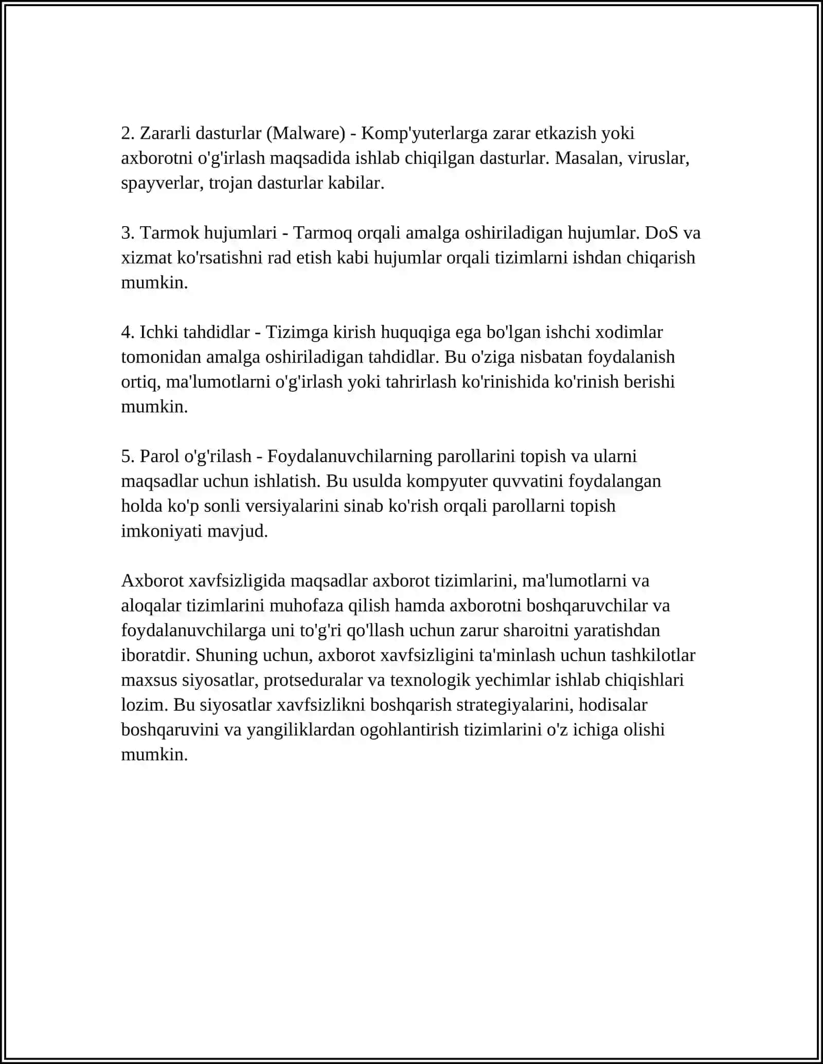 Axborot Xavfsizligi Tushunchasi va Vazifalari 4
