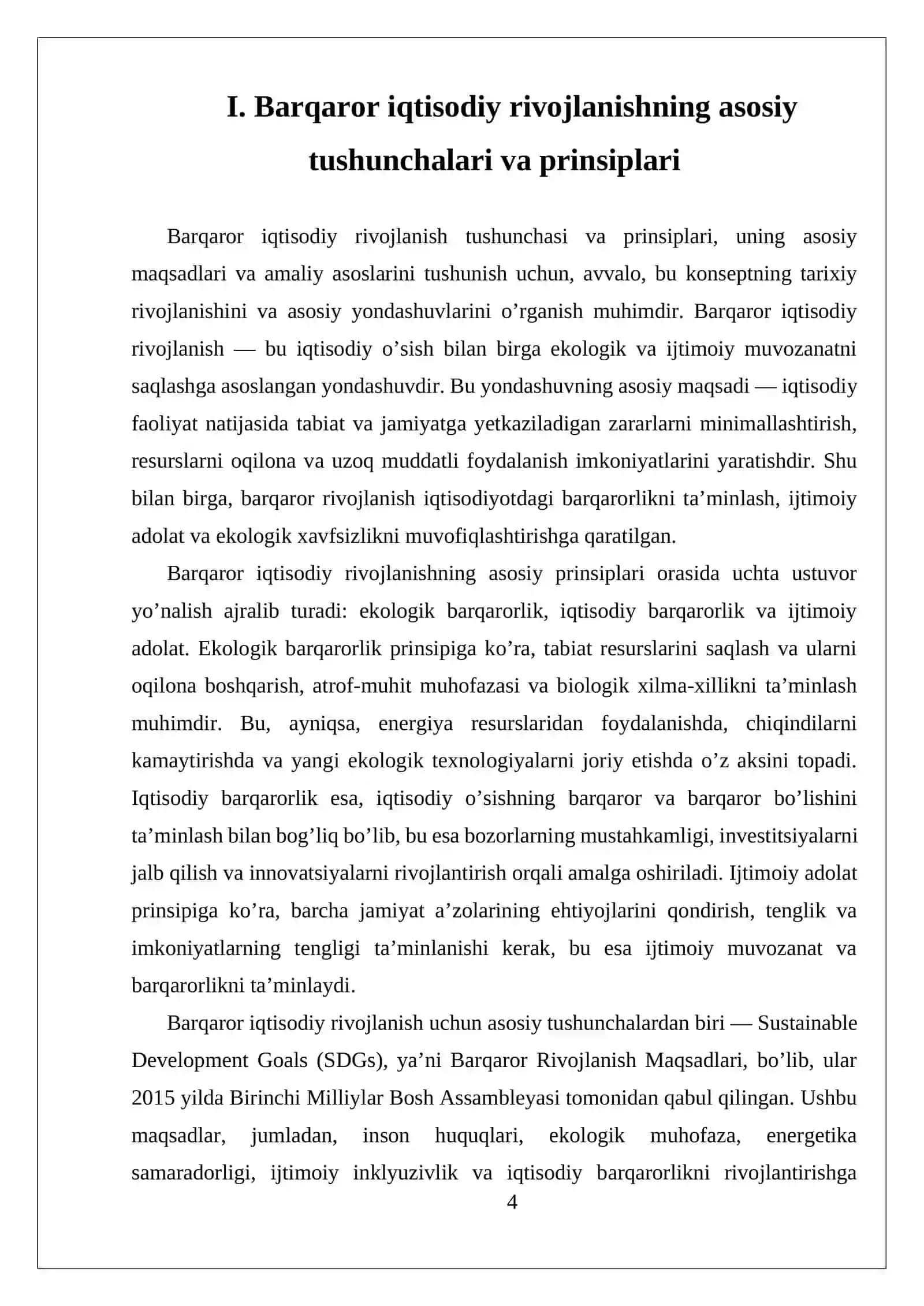 Barqaror Iqtisodiy Rivojlanish Konsepsiyasini O’rganish 4