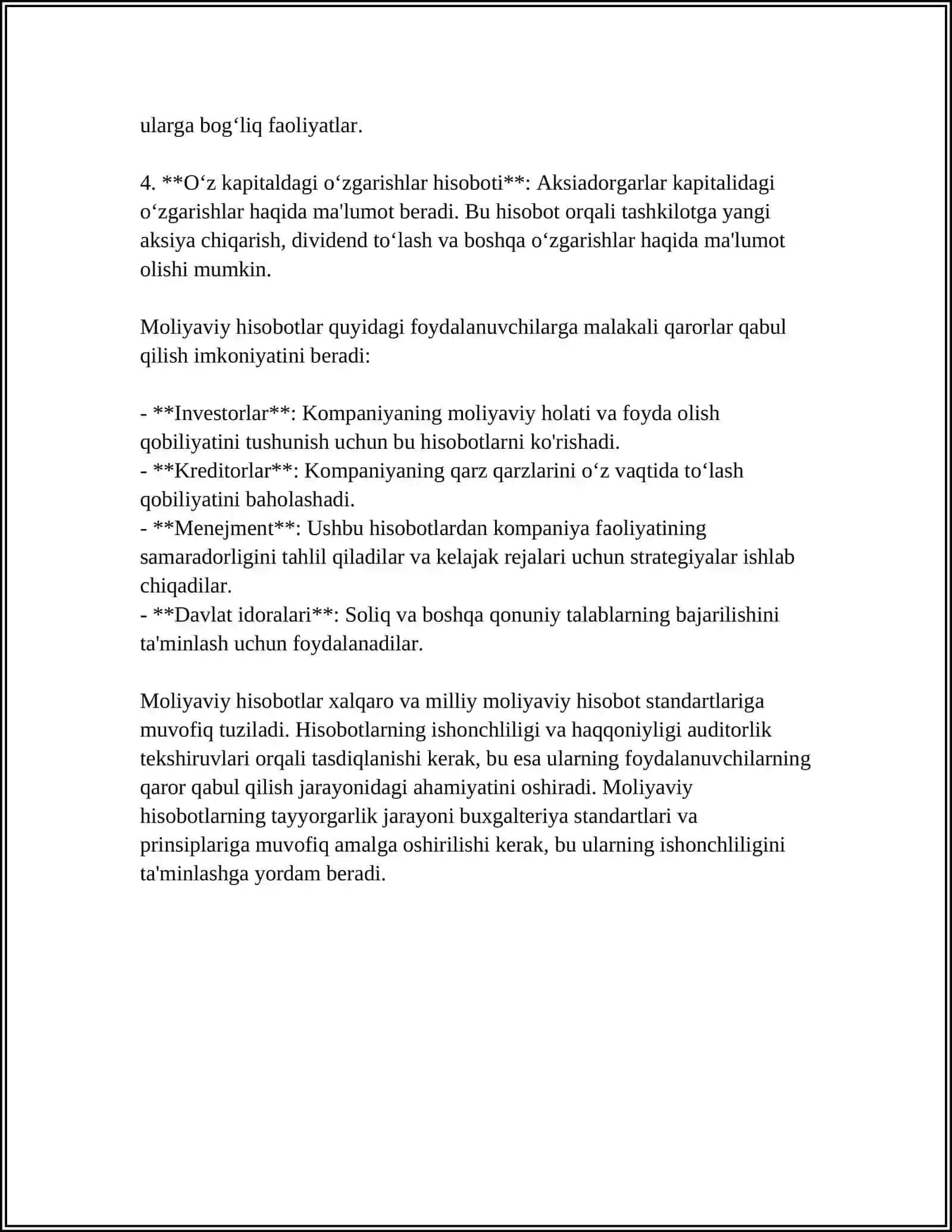 MOLIYAVIY HISOBOTNI TUZISHGA TAYYORGARLIK KÒRISH TARTIBI 4