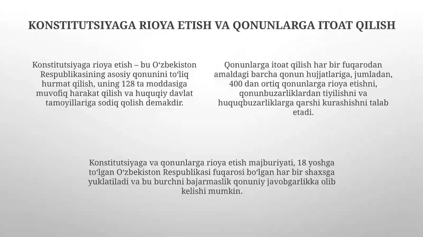 O'zbekiston Respublikasi fuqarolarining konstitutsiyaviy burchlari 4