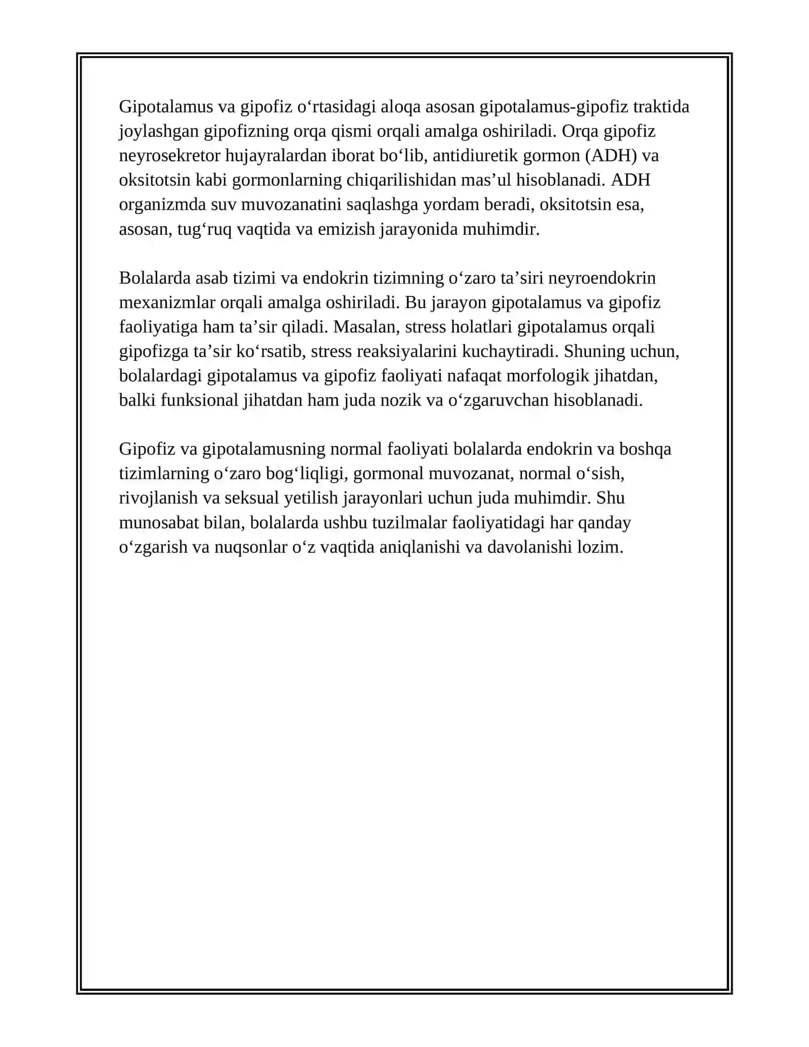BOLALARDA ENDOKRIN TIZIM A’ZOLARINING ANATOMO-FIZIOLOGIK HUSUSIYATLARI 4