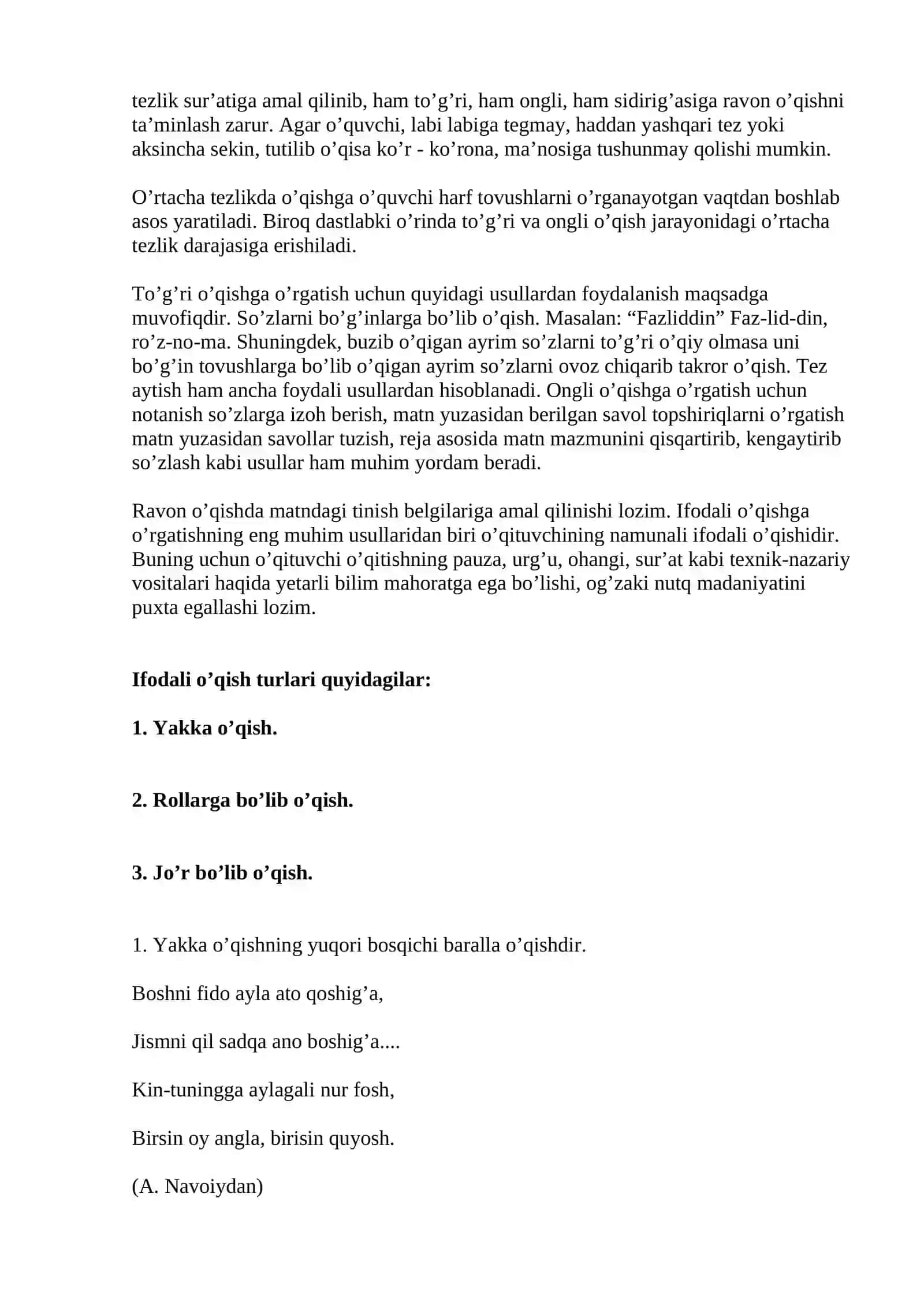 O’qish darslarida mustaqil ishlarni tashkil etish (2-sinf) 4