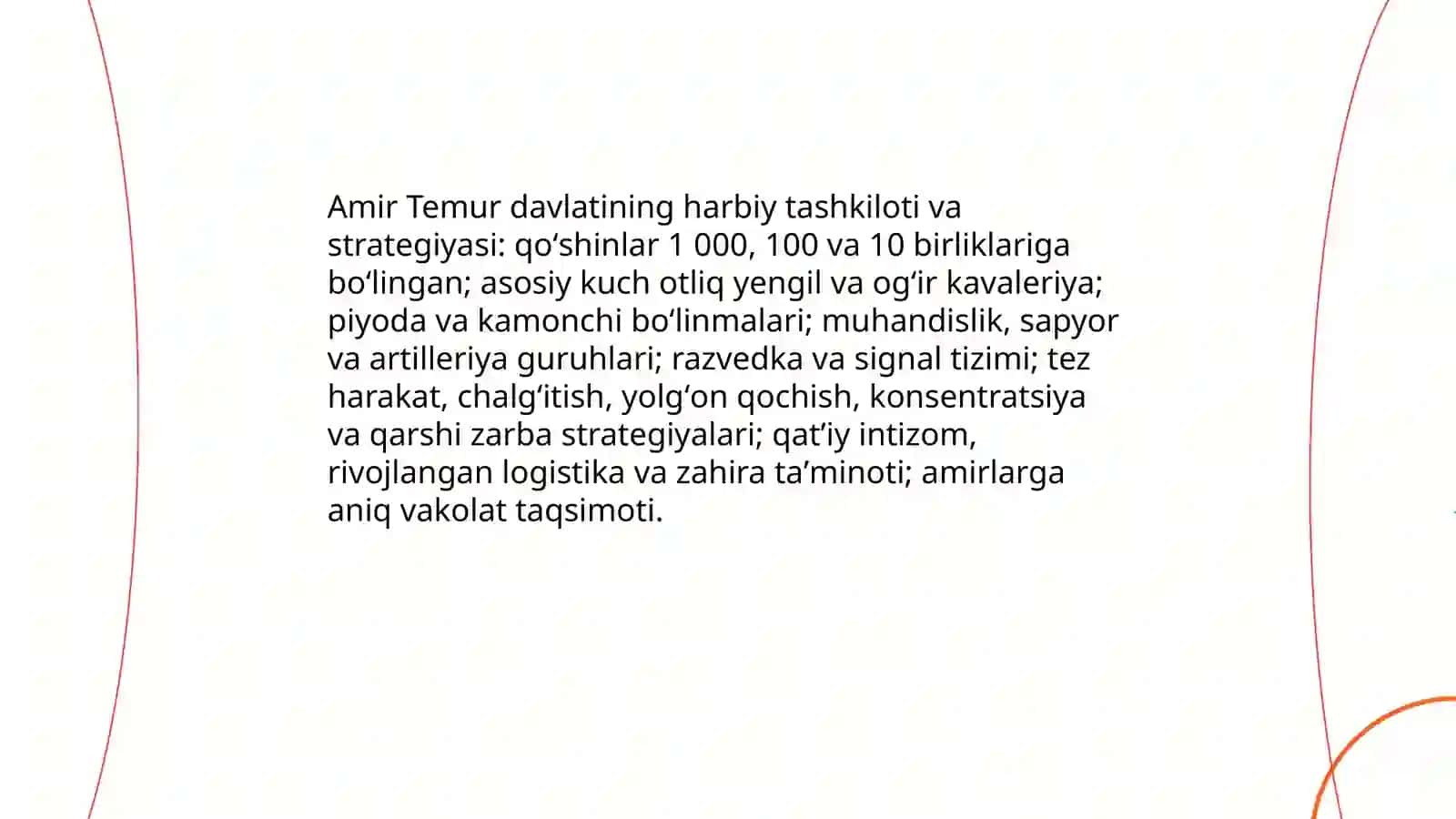 O'rta Osiyo-Amir Temur davlati XII-XIII asrlar 4