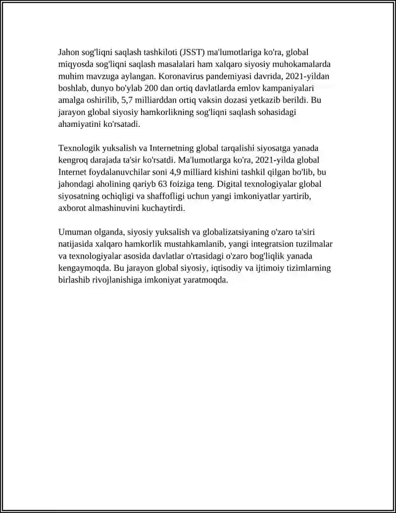 SIYOSIY YUKSALISH, GLOBALIZATSIYA VA OFFSHORING 4