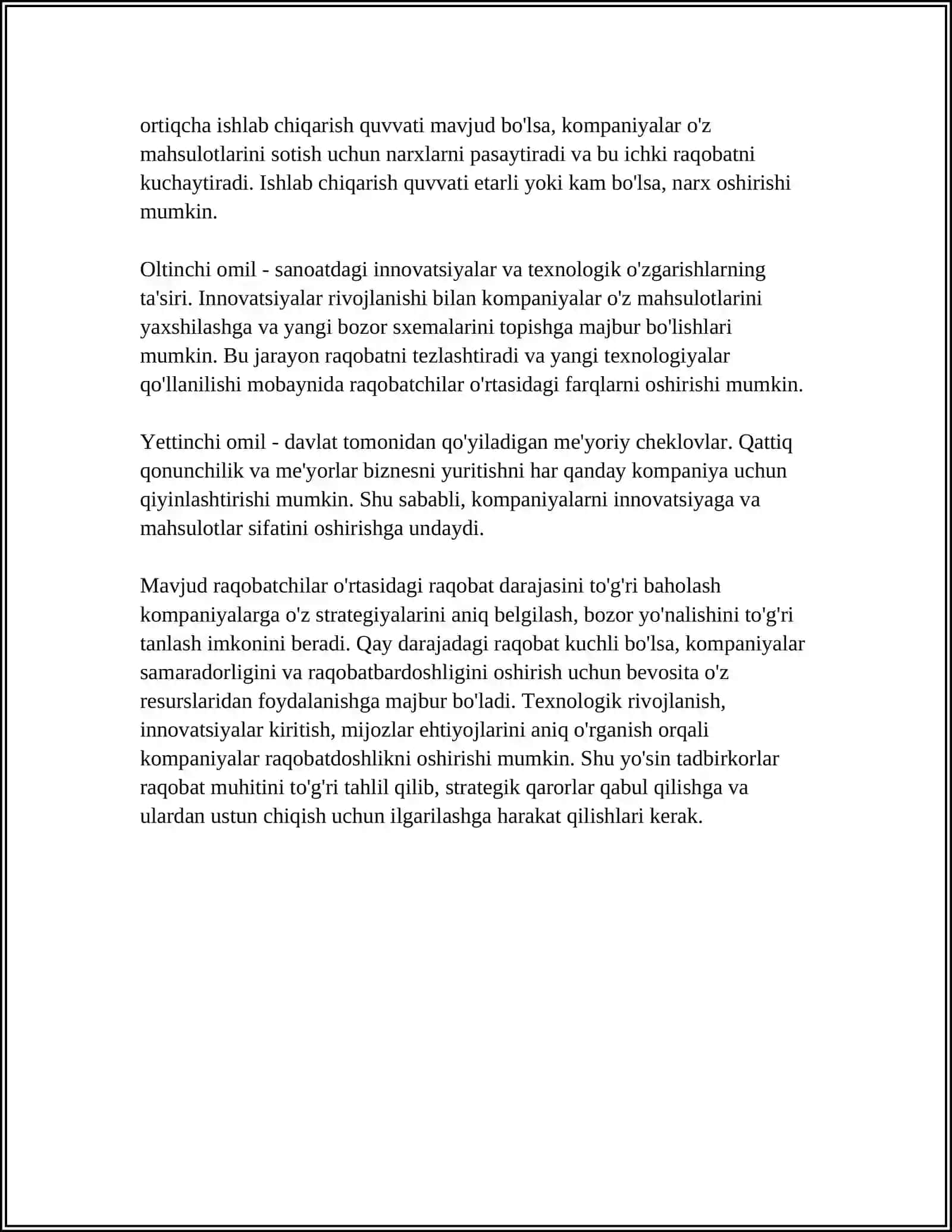 Tarmoqda qanday raqobat kuchlari bo'ladi? 4