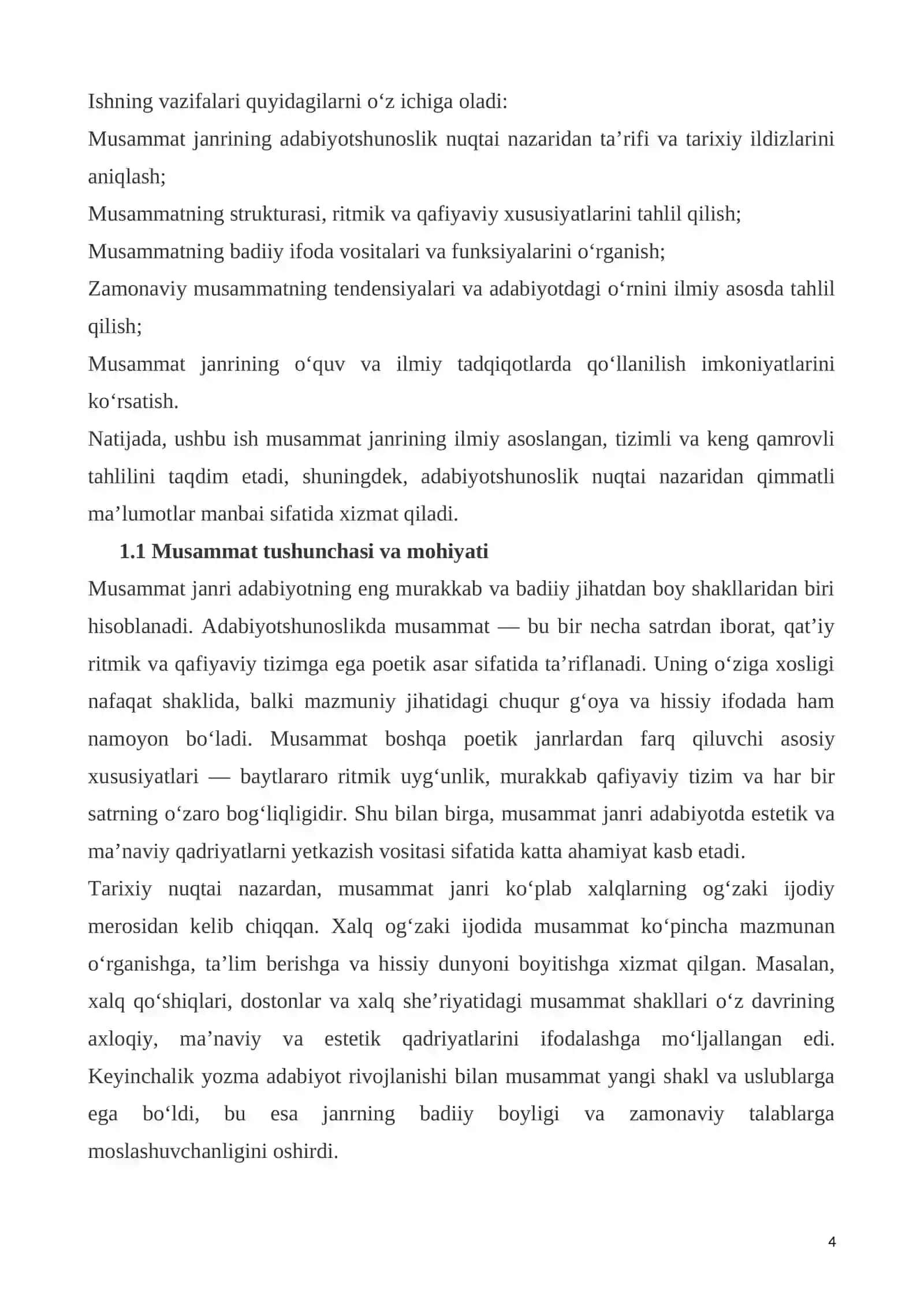 Musammat janriga oid nazariy qarashlar 4