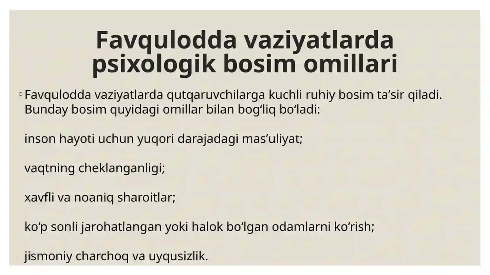 Favqulodda vaziyatlarda qutqaruvchilarning maʼnaviy ruhiy tayyorgarligini oshirish 4