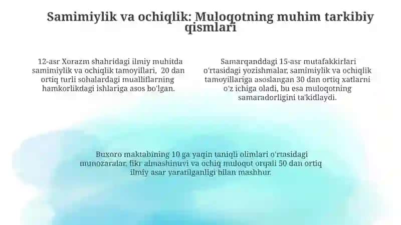 Sharq donishmadlari va mutafakkirlarining ijodiy merosida, muomala madaniyatiga qo‘yilgan talablar 4